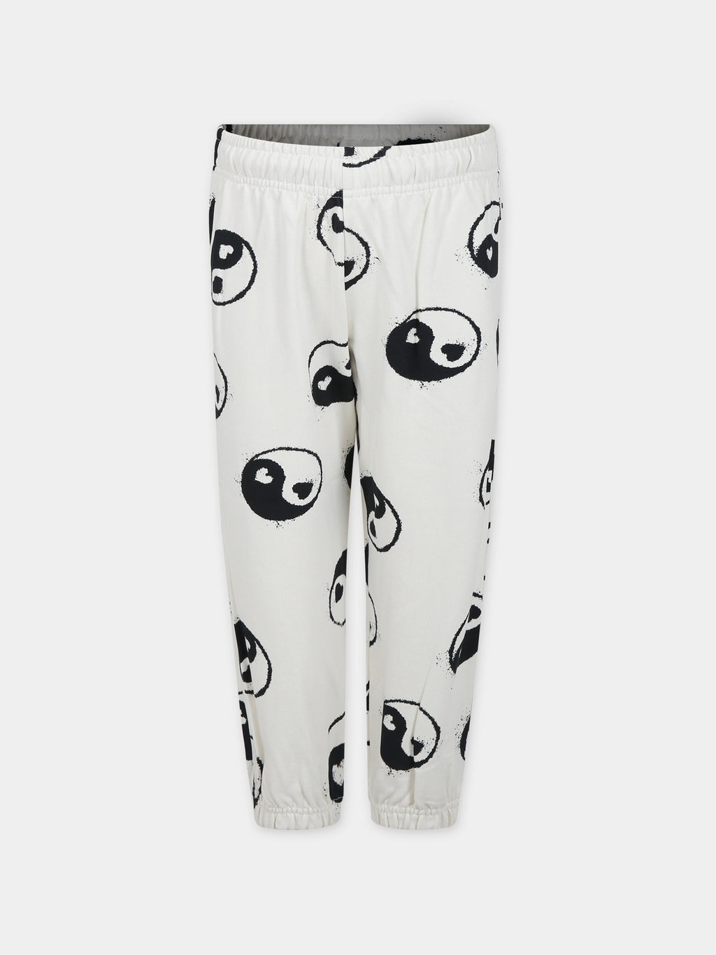 Pantaloni bianchi per bambina con yin e yang